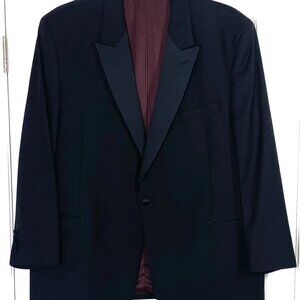 Jack Victor Tuxedo Suit Black York Super 100's Blazer Jacket 48R + Pants 43R